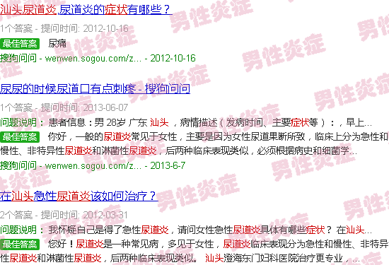汕头尿道炎症状