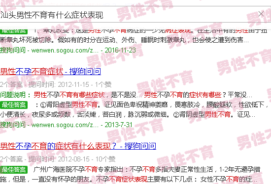 汕头男性不育有什么症状表现