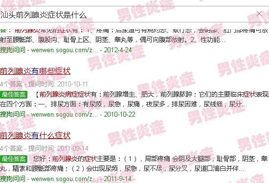 汕头前列腺炎症状是什么