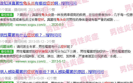 汕头霉菌性龟头炎症状表现