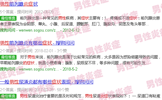 汕头男性炎症的症状