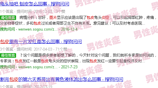 汕头包皮炎症图片