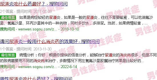 汕头尿道炎症吃什么消炎药*好