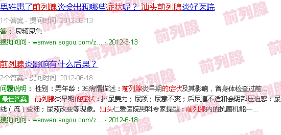 汕头前列腺的症状