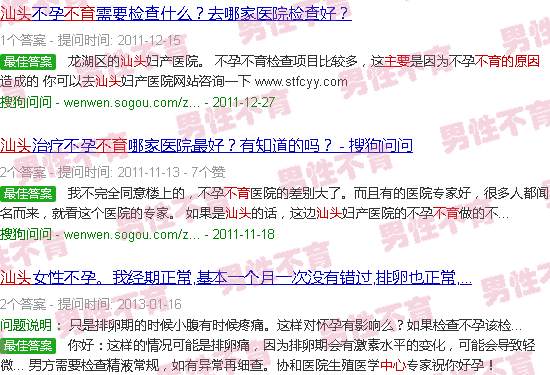 汕头不育的主要原因