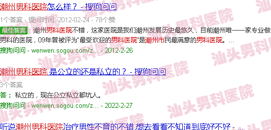 汕头潮州市男科医院*吗?