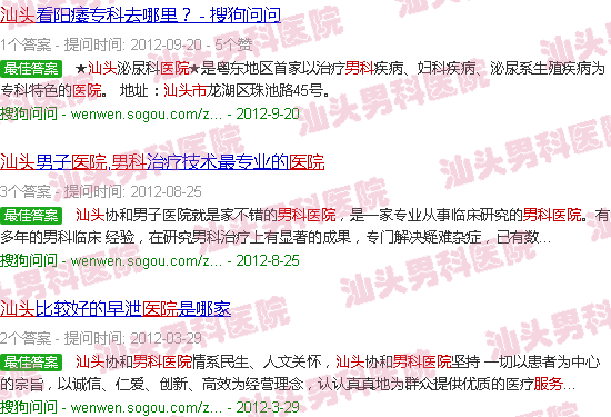 汕头男科医院网络规划服务