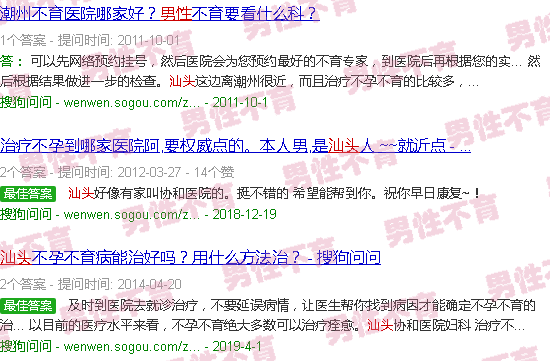 汕头男不育症