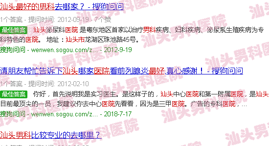 汕头广东省*好的*的男科医院
