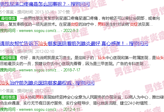 汕头男科炎症