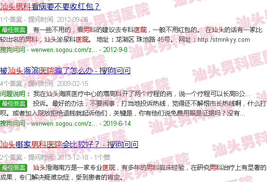 汕头男科医院常见三大*术