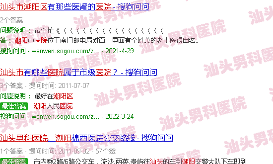 汕头潮阳有男科医院吗