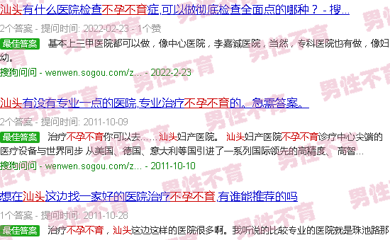 汕头有关不孕不育