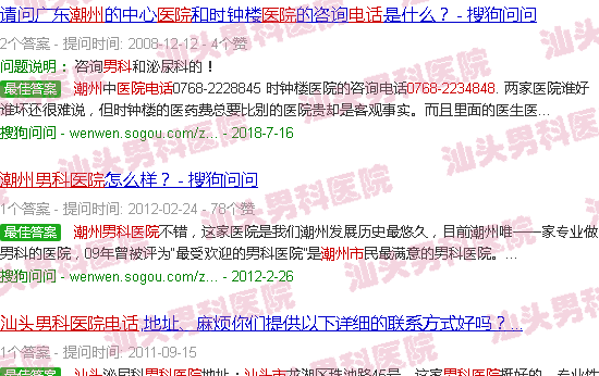 汕头潮州男科医院电话