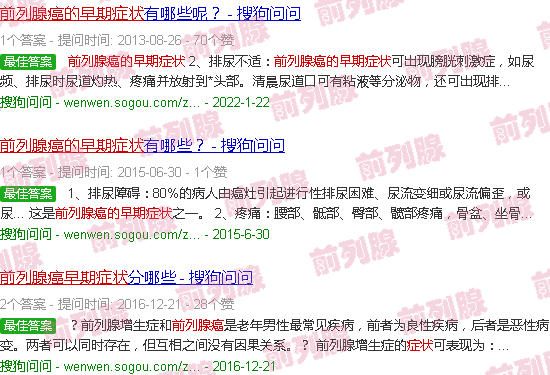 汕头前列腺*的早期症状