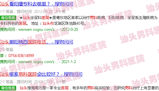 汕头男科医院电话号码