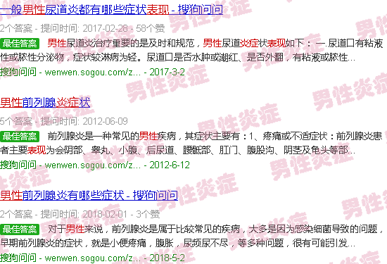 汕头男性炎症的表现