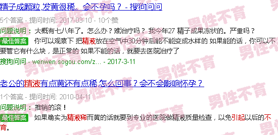 汕头精液稀又黄会导致不育吗