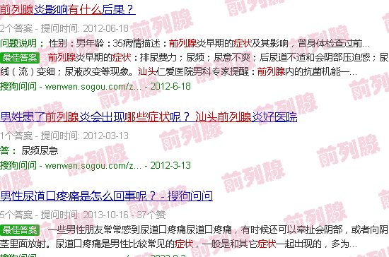 汕头前列腺有哪些症状