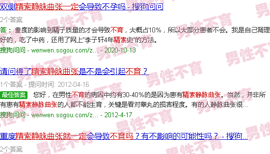 汕头精索静脉曲张**不育吗