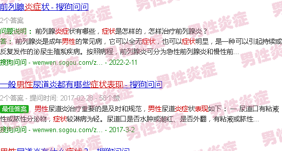 汕头男性炎症症状表现