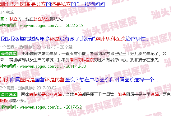 汕头潮州男科医院是*还是私立?