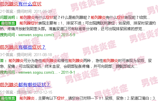 汕头关于前列腺炎症状照片