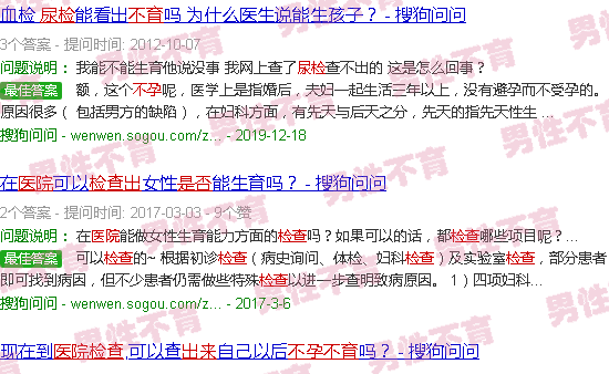汕头去医院验尿是不是检查出来不孕不育