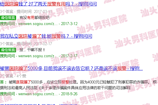 汕头被男科医院*了3.6万报案有用吗