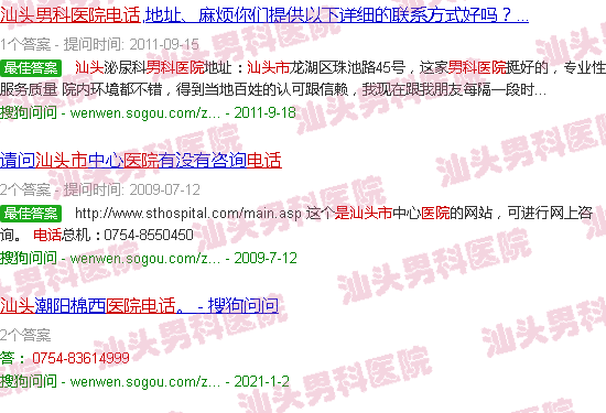 汕头男科医院电话是多少
