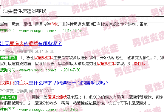 汕头慢性尿道炎症状