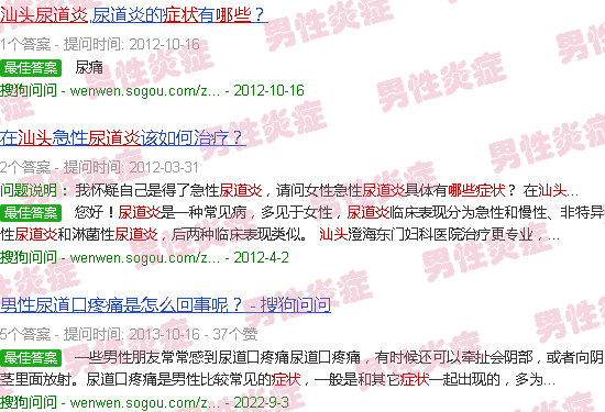 汕头尿道炎症状是什么