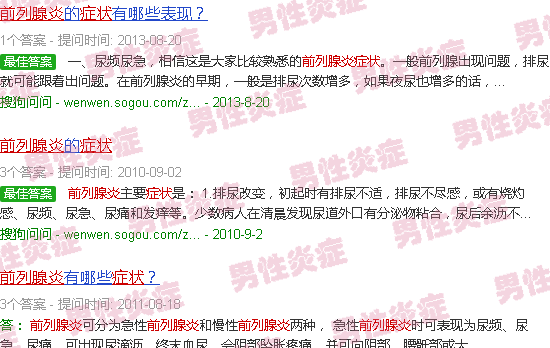 汕头前前列腺炎症状