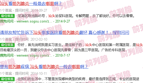 汕头前列腺炎是哪里