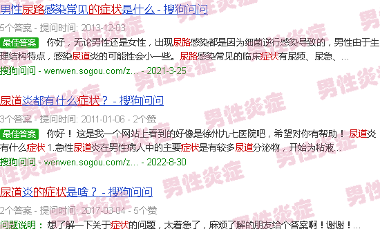 汕头尿路炎症的症状