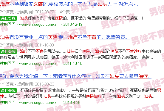 汕头治疗男性不育 医院
