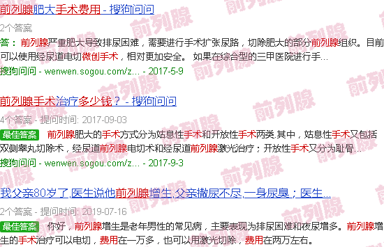 汕头前列腺*手术得花多少费用