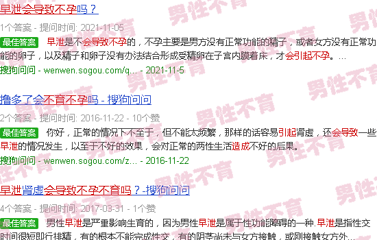 汕头早泄会引起不孕不育吗