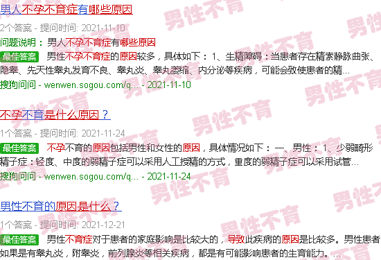 汕头男科不育不孕症原因主要是什么引起的?